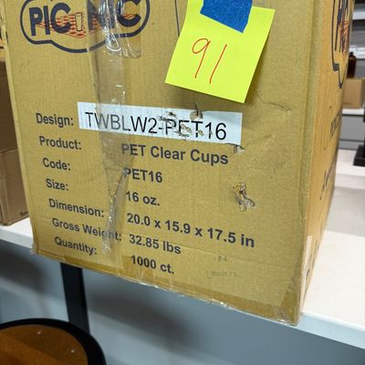 91 - Box of Branded 16oz Cold Cups