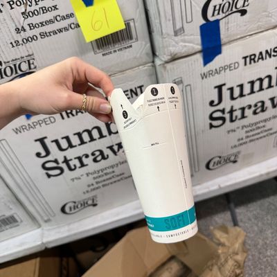 64 - 16oz Compostable Cups with Built In Lids