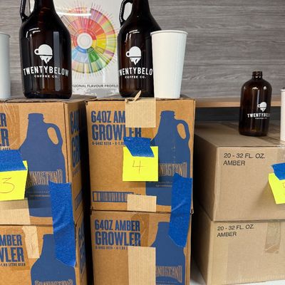 4 - Two Boxes of Amber Growlers
