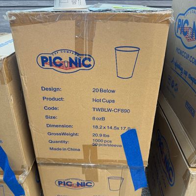 18 - Two Boxes of Branded 8oz Hot Cups