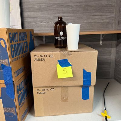 5 - Two Boxes of 32oz Amber Glass Containers