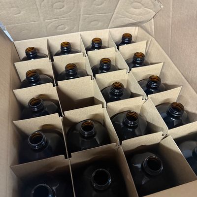 2 - Two Boxes of 32oz Amber Glass Containers