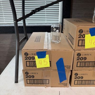 45 - Two Boxes of Branded 16oz Glasses
