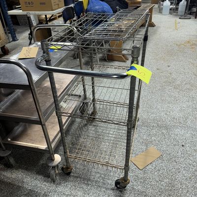 151 - Rolling Metal Wire Cart