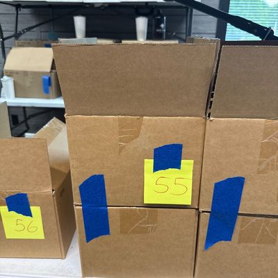55 - Two Boxes of 16oz Amber Glass Containers