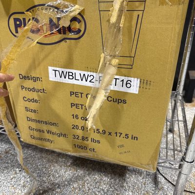 176 - Box of Clear Plastic 16oz Cups