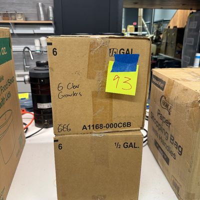93 - Twelve 1/2 Gallon Clear Growlers