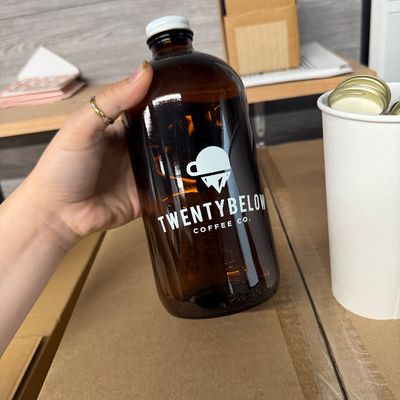 2 - Two Boxes of 32oz Amber Glass Containers