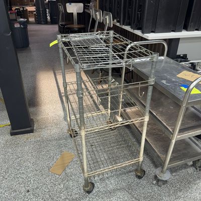 151 - Rolling Metal Wire Cart