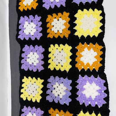 Handmade Granny Square Afghan Small Baby or Lap