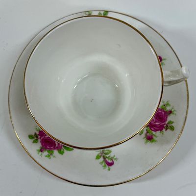 Vintage China Tea Cup and Saucer Pink Rose