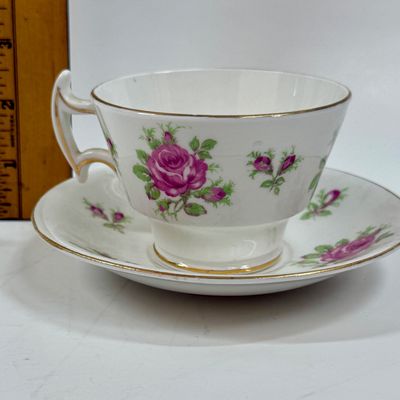 Vintage China Tea Cup and Saucer Pink Rose