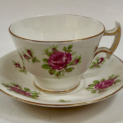Vintage China Tea Cup and Saucer Pink Rose