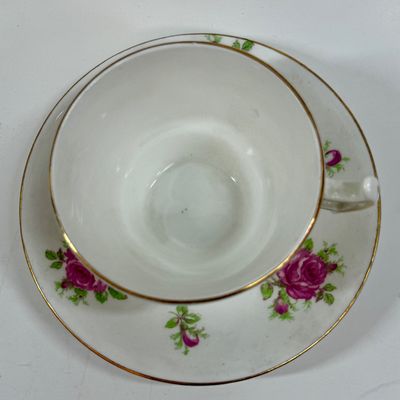 Vintage China Tea Cup and Saucer Pink Rose