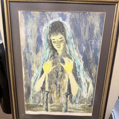 Sale Photo Thumbnail #8: Bernard Buffet 'The Candle' (La Bougie) Lithograph