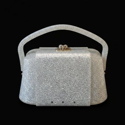 Vintage Glitter Lucite Box Handbag