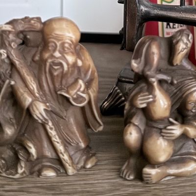 Sale Photo Thumbnail #69: Vintage Resin Seven Lucky Gods Figurine Set