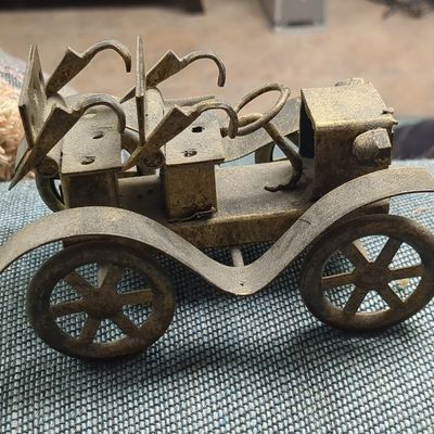 Vintage Metal Art Sculpture Car Made in Spain