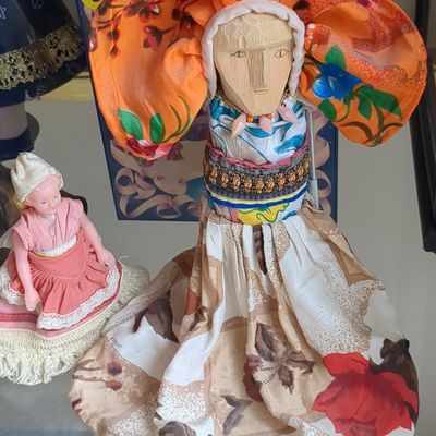 Vintage Folk Art Cloth Doll - Eastern European