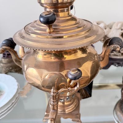 Sale Photo Thumbnail #58: Vintage Brass Samovar