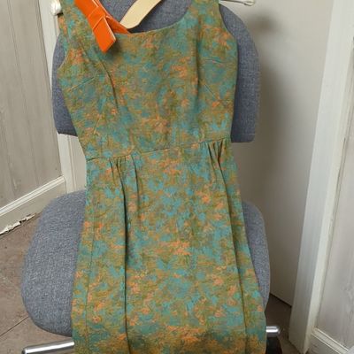 Vintage 1960s Floral Brocade Midi Dress