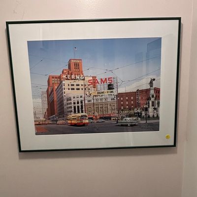Gerald J. M. Schuttey Detroit Downtown Print - Hudson's, Kern's, Sam's