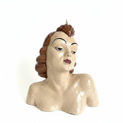 Sale Photo Thumbnail #117: Vintage Dorothy Kindell Ceramic Art Deco Lady Head Vase