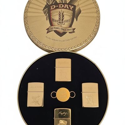 Zippo D-Day Normandy 50th Anniversary Allied Heroes Collectors Edition Set