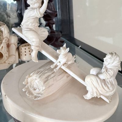 Sale Photo Thumbnail #43: Alabaster Figural See-Saw Sculpture