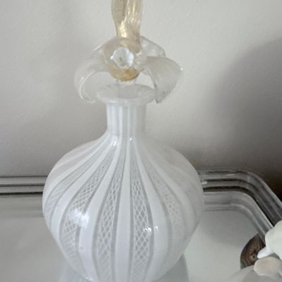 Sale Photo Thumbnail #65: Murano Zanfirico Latticino Perfume Bottle with Flame Stopper