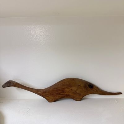 Sale Photo Thumbnail #97: Mid-Century Modern Hand-Carved Wooden Animal Sculpture (Anteater/Long-Snouted Creature)