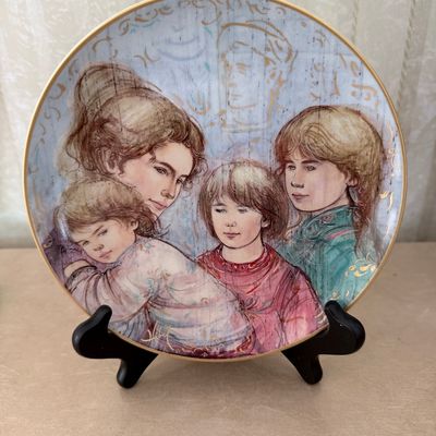 Sale Photo Thumbnail #195: Edna Hibel 'Leah's Family' Porcelain Plate from 'The World I Love' Series