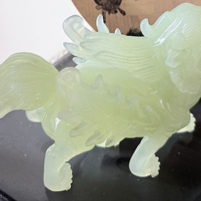 Sale Photo Thumbnail #30: Carved Celadon Jadeite Pixiu Figurine