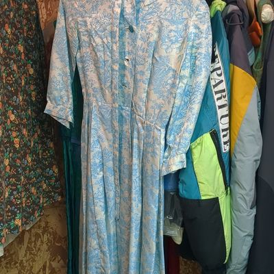 Vintage Blue and White Toile de Jouy Shirt Dress
