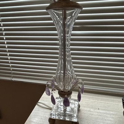 Vintage Crystal and Amethyst Accent Table Lamp
