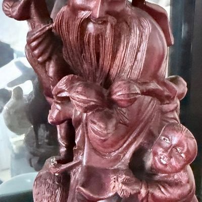 Sale Photo Thumbnail #47: Vintage Chinese Rosewood Shou Xing Carving