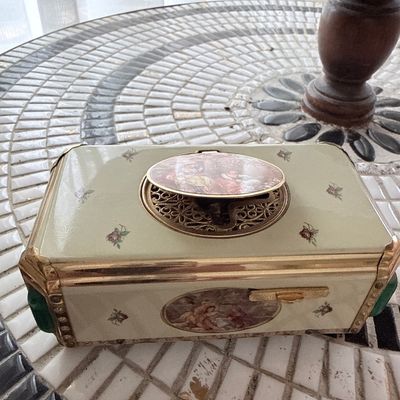 Sale Photo Thumbnail #150: Vintage Musical Jewelry Box with Romantic Scenes