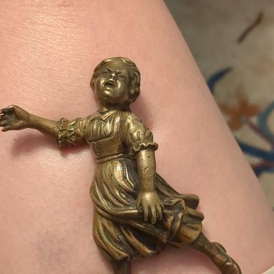 Vintage Brass Figural Girl Statue