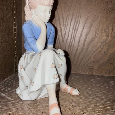Sale Photo Thumbnail #128: Andrea by Sadek Young Girl Thinking Figurine Statue #6634