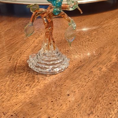 Murano-Style Blown Glass Miniature Tree Figurine