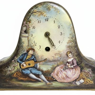 Sale Photo Thumbnail #137: Vintage French-Style Painted Porcelain Mantel Clock