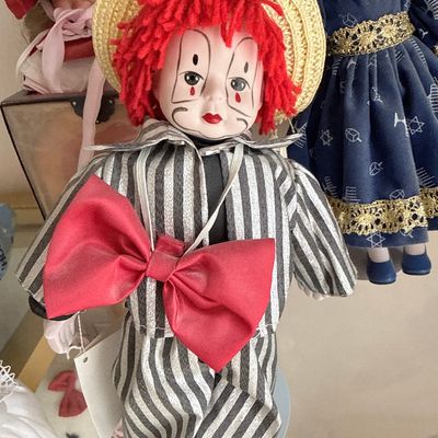 Sale Photo Thumbnail #197: Vintage Heritage Porcelain Pierrot Clown Doll