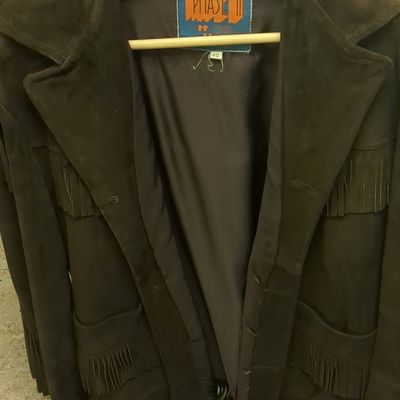 Vintage Western Fringe Suede Jacket - Size 40