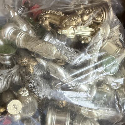 Sale Photo Thumbnail #161: Vintage Metal Chess Set Pieces