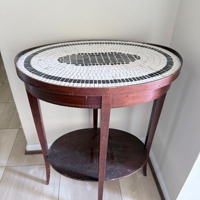 Sale Photo Thumbnail #68: Mersman Oval Tiered Mahogany Accent Table