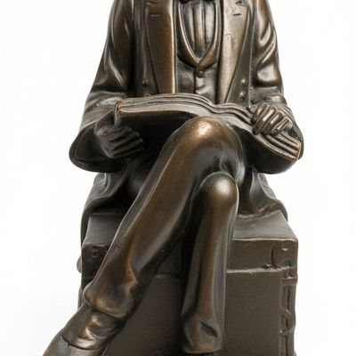 Sale Photo Thumbnail #61: Abraham Lincoln Reading Statue Bookends