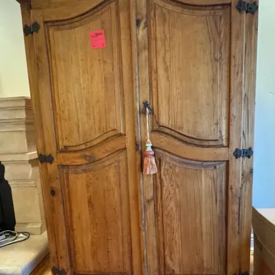 French Provincial Louis XV style pine armoire 50x24x77