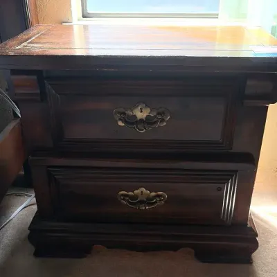 Wood Nightstand with 2 Drawers, 28” X 16” x 24”