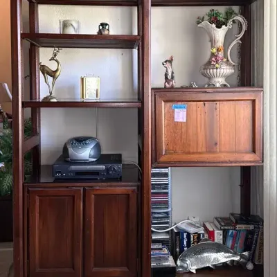 Wooden Two-Piece Wall Unit/Bookcase Wall Unit 19.5x62x78*Contents Not Included*