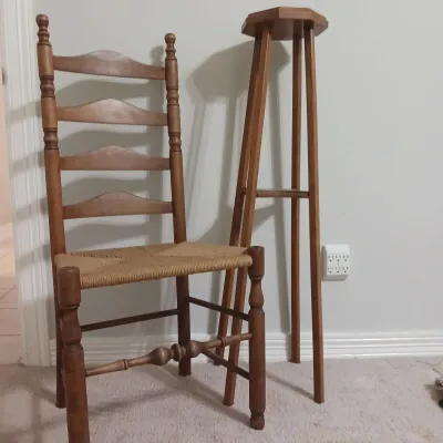 Vintage Chair & Plant Stand